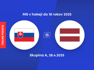 Slovensko - Lotyšsko: ONLINE prenos zo zápasu skupiny A na MS v hokeji do 18 rokov 2025 (MS U18).