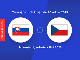 Slovensko U20 - Česko U20: ONLINE prenos zo zápasu na Turnaji piatich krajín vo fínskom meste Rovaniemi.