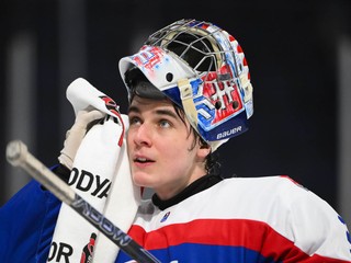 Brankár Michal Prádel v reprezentačnom drese. 