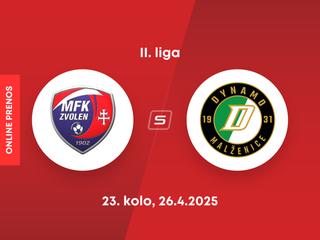MFK Zvolen - OFK Malženice: ONLINE prenos zo zápasu 23. kola II. ligy.