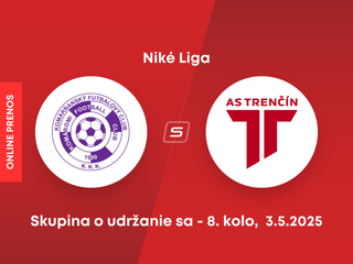 KFC Komárno - AS Trenčín: ONLINE prenos zo zápasu 8. kola skupiny o udržanie sa v Niké lige.