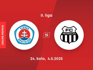 ŠK Slovan Bratislava B - FC Petržalka: ONLINE prenos zo zápasu 24. kola II. ligy.