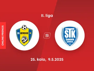 FK Humenné - FC ŠTK 1914 Šamorín: ONLINE prenos zo zápasu 25. kola II. ligy.