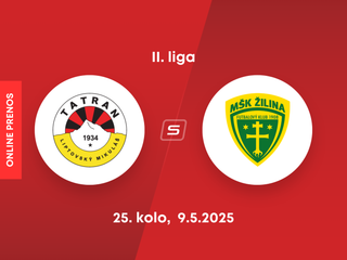 MFK Tatran Liptovský Mikuláš - MŠK Žilina B ONLINE prenos zo zápasu 25. kola II. ligy.