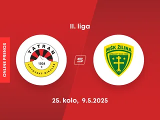 MFK Tatran Liptovský Mikuláš - MŠK Žilina B ONLINE prenos zo zápasu 25. kola II. ligy.