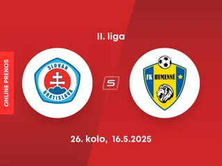 ŠK Slovan Bratislava B - FK Humenné: ONLINE prenos zo zápasu 26. kola II. ligy.