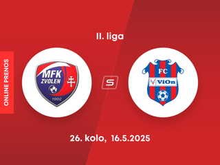 MFK Zvolen - FC ViOn Zlaté Moravce: ONLINE prenos zo zápasu 26. kola II. ligy.