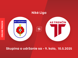 MFK Ružomberok - AS Trenčín: ONLINE prenos zo zápasu 9. kola skupiny o udržanie sa v Niké lige.
