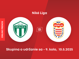 MFK Skalica - MFK Dukla Banská Bystrica: ONLINE prenos zo zápasu 9. kola skupiny o udržanie sa v Niké lige.