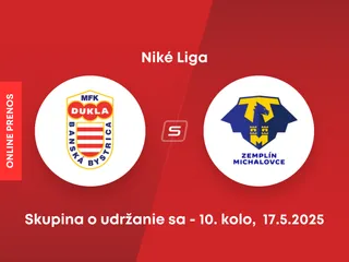 MFK Dukla Banská Bystrica - MFK Zemplín Michalovce: ONLINE prenos zo zápasu 10. kola skupiny o udržanie sa v Niké lige.