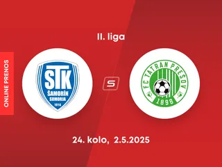 FC ŠTK 1914 Šamorín - FC Tatran Prešov: ONLINE prenos zo zápasu 24. kola II. ligy.