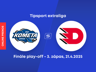 HC Kometa Brno - HC Dynamo Pardubice: ONLINE prenos z 3. zápasu finále play-off českej Tipsport extraligy.