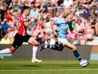 Erling Haaland v zápase so Southamptonom