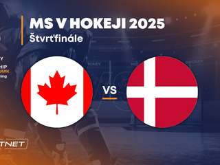 Kanada - Dánsko: ONLINE prenos zo zápasu na MS v hokeji 2025 vo Švédsku a Dánsku. 