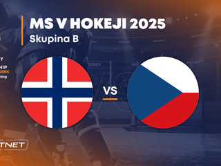 Nórsko - Česko: ONLINE prenos zo zápasu na MS v hokeji 2025 vo Švédsku a Dánsku.