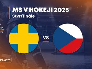 Švédsko - Česko: ONLINE prenos zo zápasu na MS v hokeji 2025 vo Švédsku a Dánsku. 
