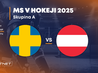 Švédsko - Rakúsko: ONLINE prenos zo zápasu na MS v hokeji 2025 vo Švédsku a Dánsku.