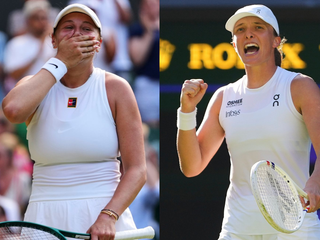 Amanda Anisimovová (vľavo) a Iga Swiateková nastúpia vo finále Wimbledonu 2025.
