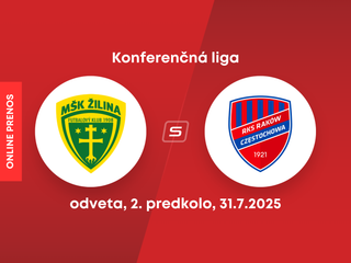MŠK Žilina - Raków Čenstochová: ONLINE prenos z 2. zápasu 2. predkola Konferenčnej ligy.