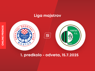 HŠK Zrinjski Mostar - AC Virtus: ONLINE prenos z odvetného zápasu 1. predkola Ligy majstrov.