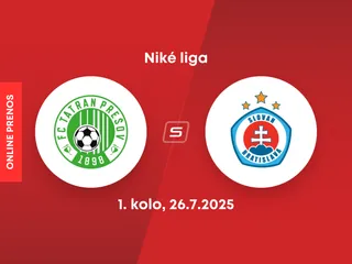 FC Tatran Prešov - ŠK Slovan Bratislava: ONLINE prenos zo zápasu 1. kola Niké ligy.