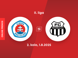 ŠK Slovan Bratislava B - FC Petržalka: ONLINE prenos zo zápasu 2. kola II. ligy.