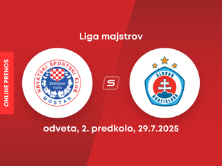 HŠK Zrinjski Mostar - ŠK Slovan Bratislava: ONLINE prenos z odvety 2. predkola Ligy majstrov.