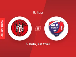 MŠK Púchov - MFK Zvolen: ONLINE prenos zo zápasu 3. kola II. ligy.