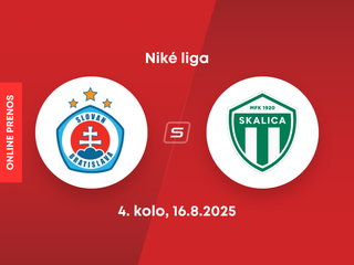 ŠK Slovan Bratislava - MFK Skalica: ONLINE prenos zo zápasu 4. kola Niké ligy.
