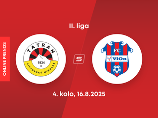 MFK Tatran Liptovský Mikuláš - FC ViOn Zlaté Moravce: ONLINE prenos zo zápasu 4. kola II. ligy.