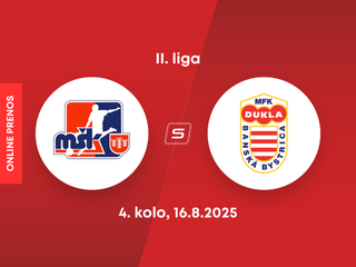 MŠK Považská Bystrica - MFK Dukla Banská Bystrica: ONLINE prenos zo zápasu 4. kola II. ligy.