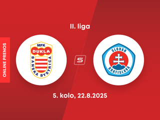 MFK Dukla Banská Bystrica - ŠK Slovan Bratislava B: ONLINE prenos zo zápasu 5. kola II. ligy.