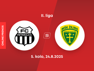 FC Petržalka - MŠK Žilina B: ONLINE prenos zo zápasu 5. kola II. ligy.