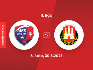 MFK Zvolen - FK Inter Bratislava: ONLINE prenos zo zápasu 6. kola II. ligy.