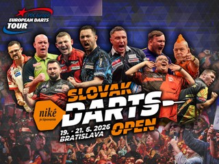 Oficiálny plagát podujatia Niké Slovak Darts Open 2026.