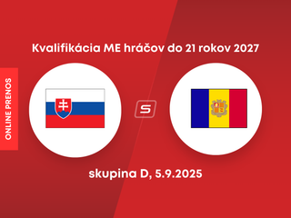 Slovensko - Andorra: ONLINE prenos zo zápasu kvalifikácie ME hráčov do 21 rokov 2027.