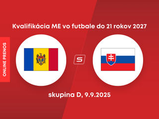 Moldavsko - Slovensko: ONLINE prenos zo zápasu kvalifikácie ME hráčov do 21 rokov 2027.