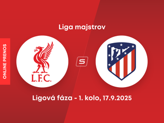 Liverpool FC - Atlético Madrid: ONLINE prenos zo zápasu 1. kola ligovej fázy Ligy majstrov. 