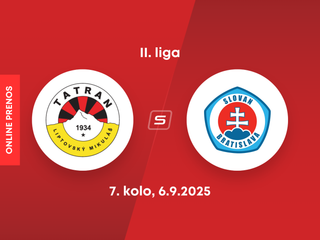MFK Tatran Liptovský Mikuláš - ŠK Slovan Bratislava B: ONLINE prenos zo zápasu 7. kola II. ligy.