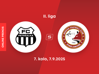 FC Petržalka - Stará Ľubovňa Redfox Football Club: ONLINE prenos zo zápasu 7. kola II. ligy.
