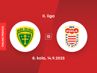 MŠK Žilina B - MFK Dukla Banská Bystrica: ONLINE prenos zo zápasu 8. kola II. ligy.
