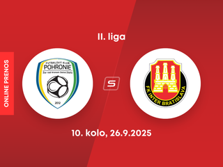 FK Pohronie - FK Inter Bratislava: ONLINE prenos zo zápasu 10. kola II. ligy.