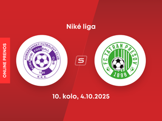 KFC Komárno - FC Tatran Prešov: ONLINE prenos zo zápasu 10. kola Niké ligy.