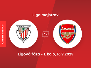 Athletic Bilbao - Arsenal FC: ONLINE prenos zo zápasu 1. kola ligovej fázy Ligy majstrov. 