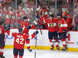 Hráči Floridy oslavujú gól