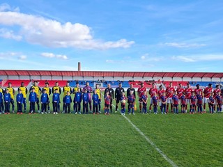 Nástup hráčov na zápas Bardejov - Michalovce. 