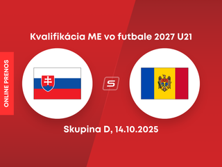 Slovensko - Moldavsko: ONLINE prenos zo zápasu kvalifikácie ME hráčov do 21 rokov 2027.