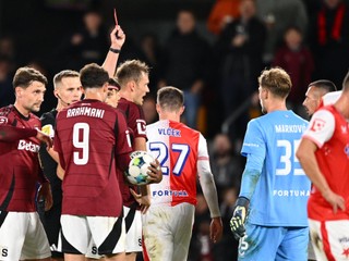 Momentka zo zápasu Sparta Praha - Slavia Praha