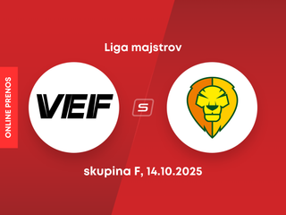 VEF Riga - Patrioti Levice: ONLINE prenos zo zápasu skupiny F Ligy majstrov.