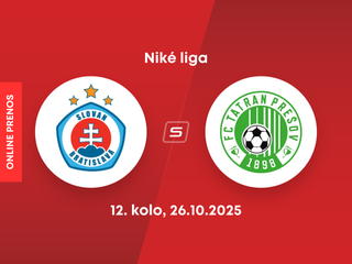ŠK Slovan Bratislava - FC Tatran Prešov: ONLINE prenos zo zápasu 12. kola Niké ligy.